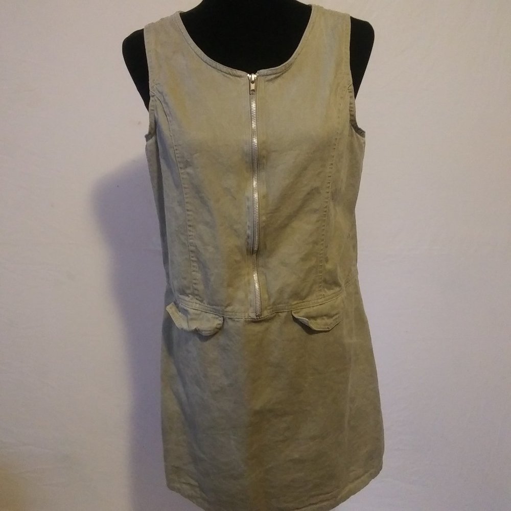 Beth & Me Med Khaki Pinafore Dress